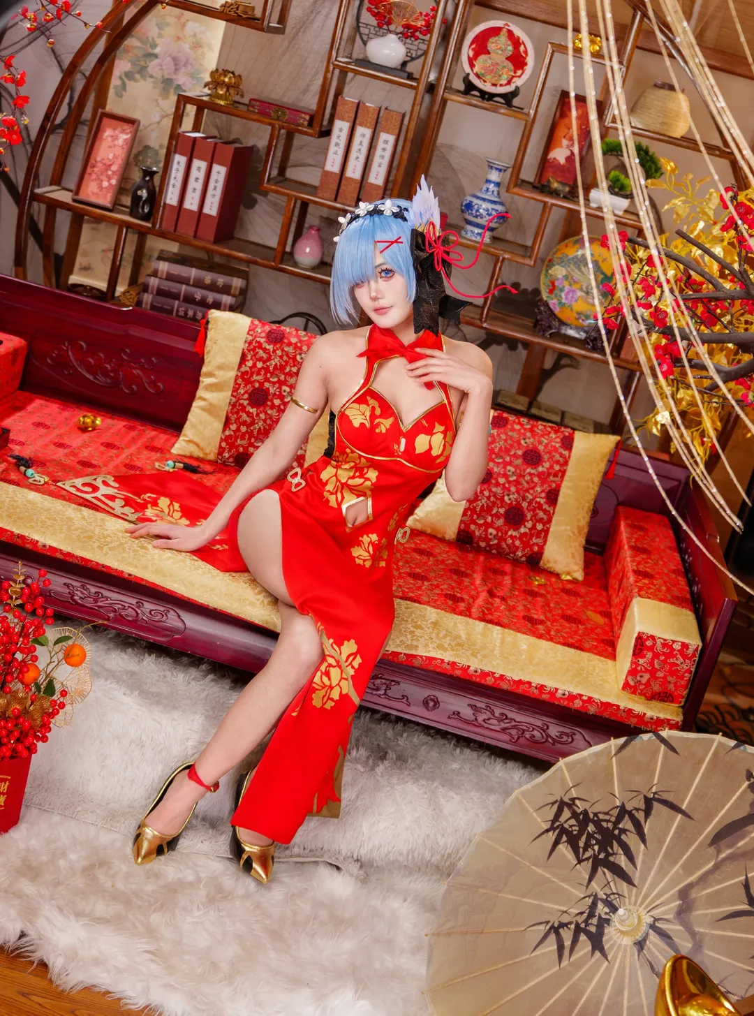 cosplay, 从零开始的异世界生活, 蕾姆cos, 黑丝, 元宵节 - 第7张