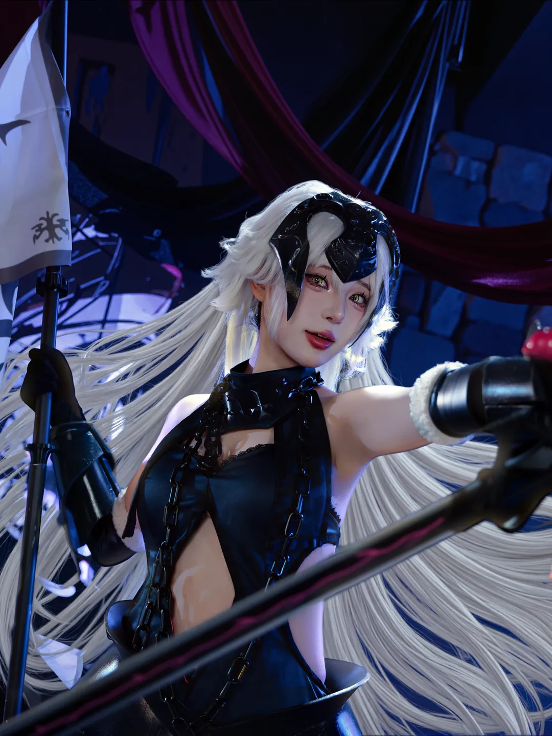 FGO, 黑贞德cos, 高还原cosplay, 二次元cos分享, 盾外四女友