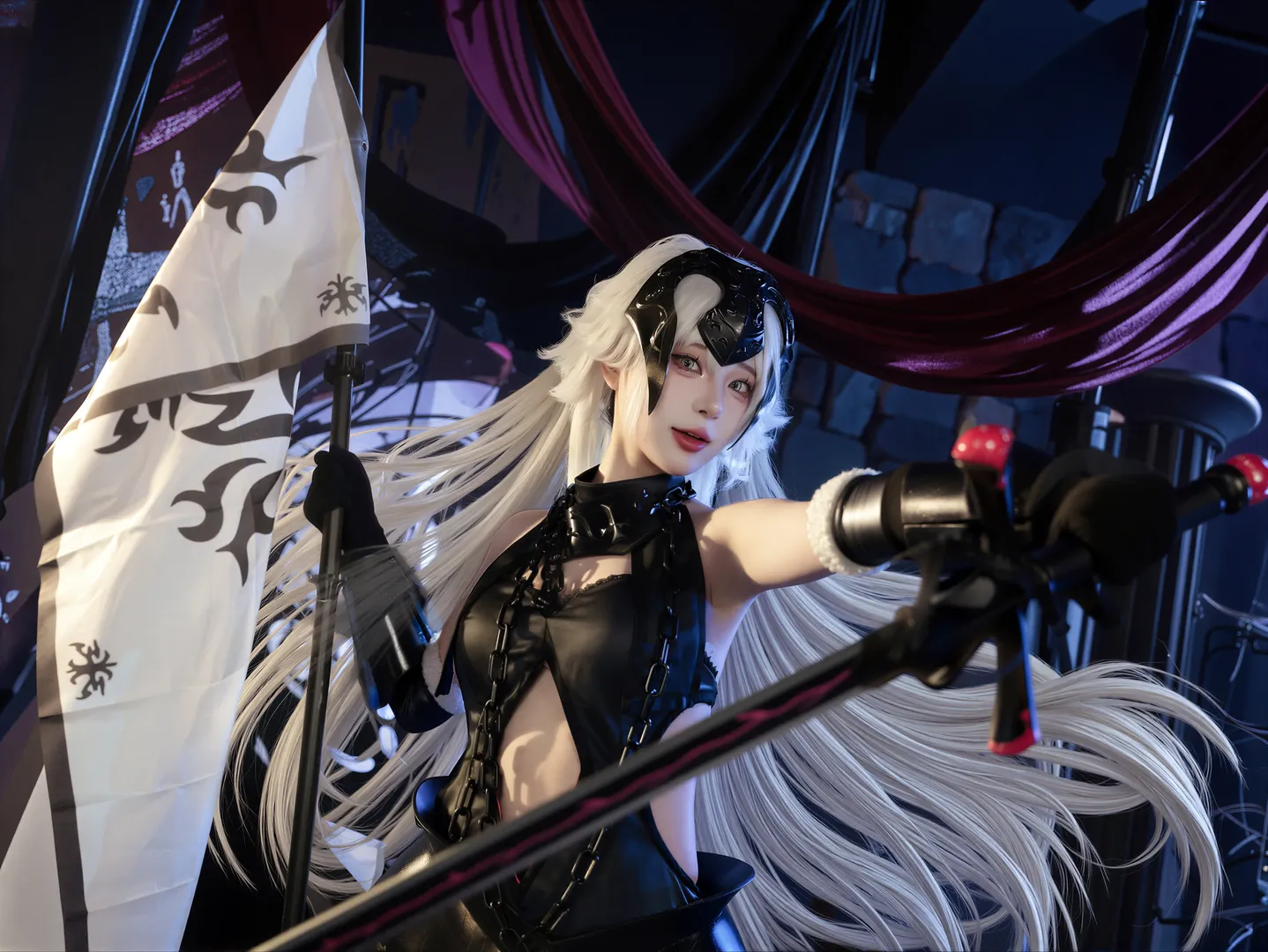 FGO, 黑贞德cos, 高还原cosplay, 二次元cos分享, 盾外四女友 - 第3张