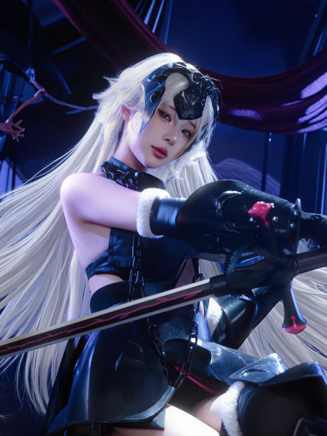 黑贞德cos, 命运冠位指定, cosplay正片, fate, 银发cos - 第1张