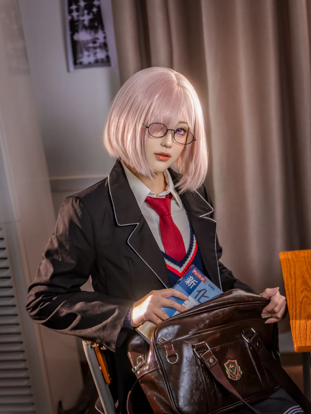 FGO, 教室写真, 校园风穿搭, 二次元cos日常, 玛修·基列莱特cos - 第3张