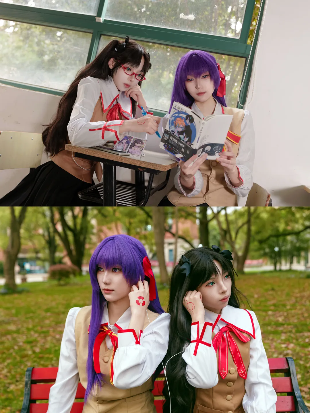 フェイト, 遠坂凛 コスプレ, 間桐桜 コスプレ, アニメ風学園, 遠坂姉妹 - 2枚目