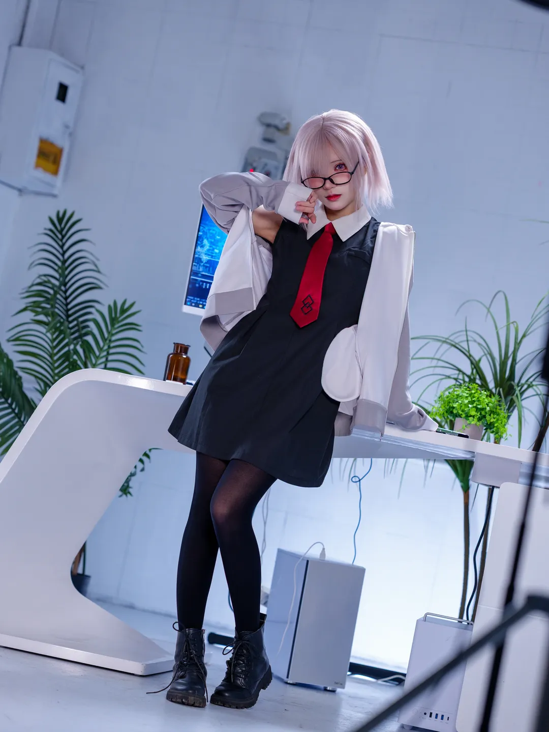 二次元摄影, FGO, 丝袜穿搭, 玛修cos, 美女cosplay