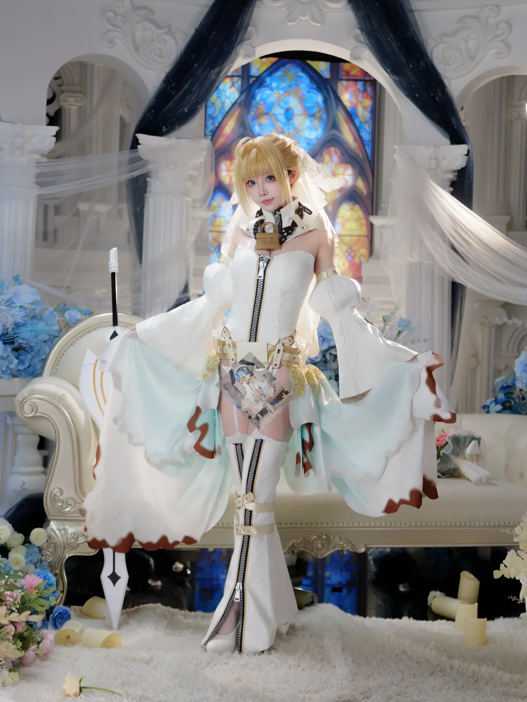 fgo, 尼禄cos, 命运冠位指定, cosplay摄影, 罗马花嫁 - 第1张