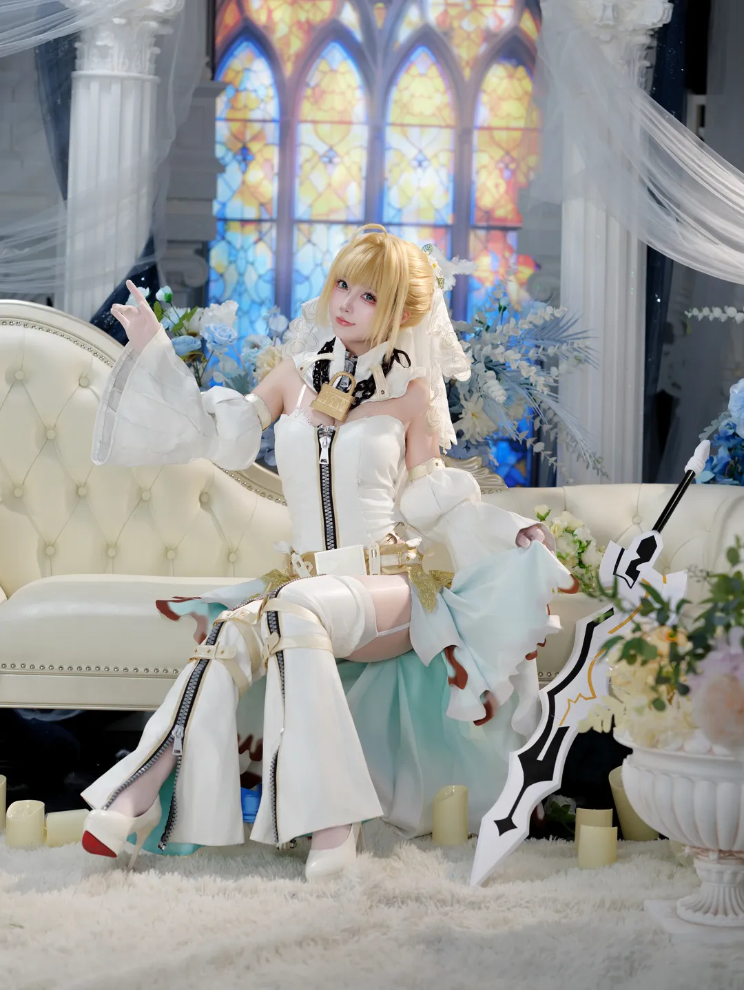 fgo, 尼禄cos, 命运冠位指定, cosplay摄影, 罗马花嫁 - 第10张