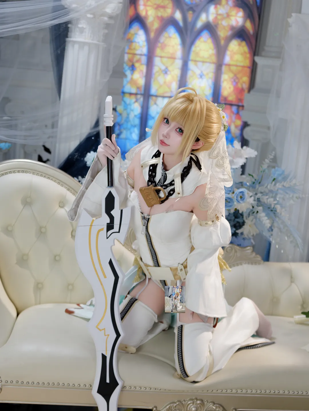 fgo, 尼禄cos, 命运冠位指定, cosplay摄影, 罗马花嫁 - 第2张
