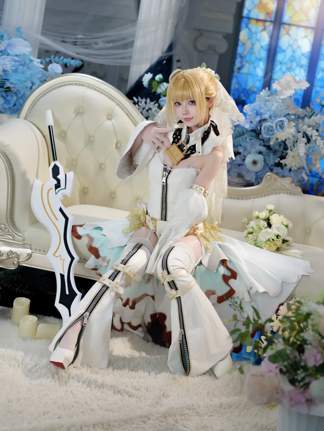 fgo, 尼禄cos, 命运冠位指定, cosplay摄影, 罗马花嫁 - 第6张