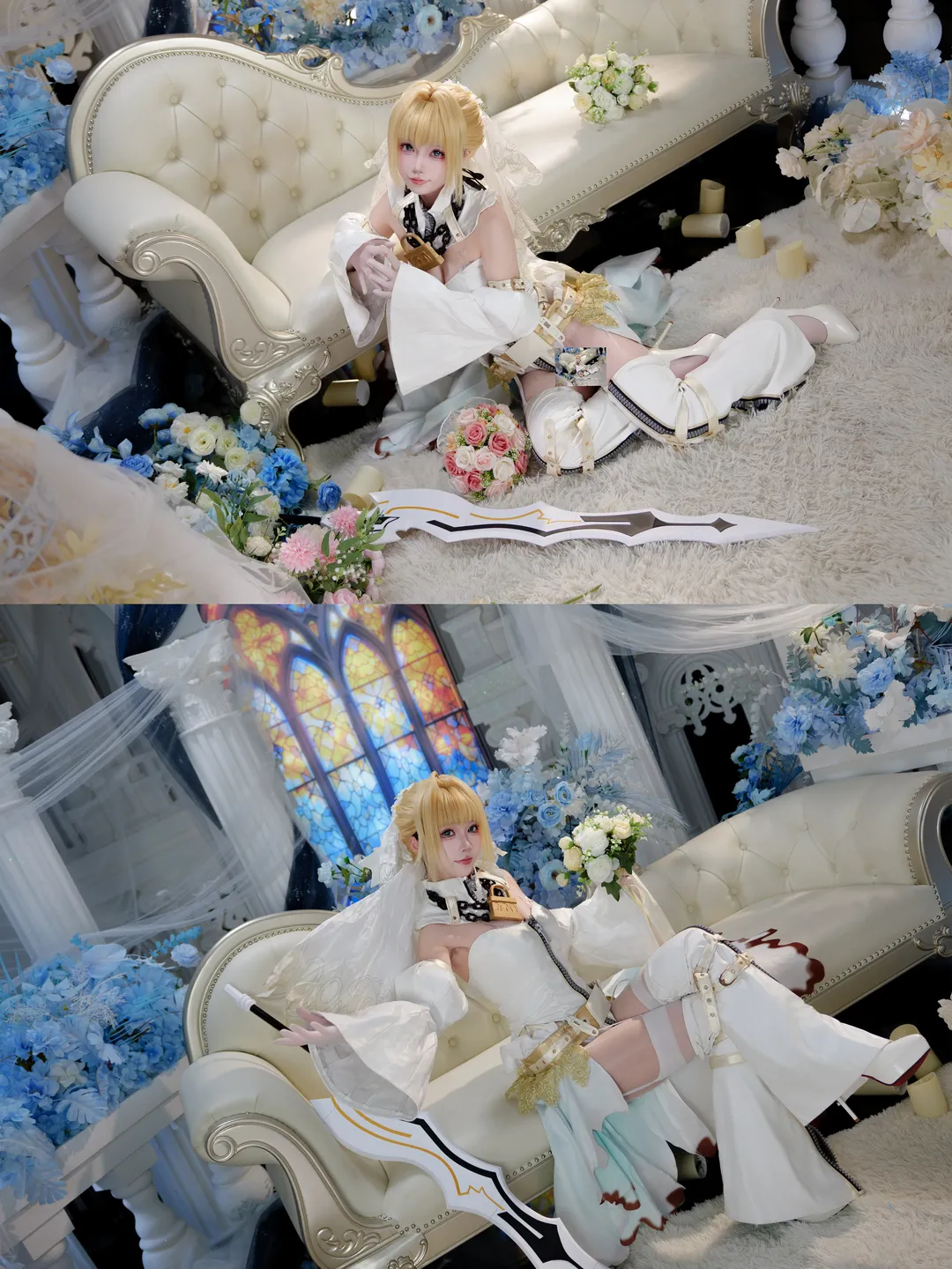 fgo, 尼禄cos, 命运冠位指定, cosplay摄影, 罗马花嫁 - 第7张