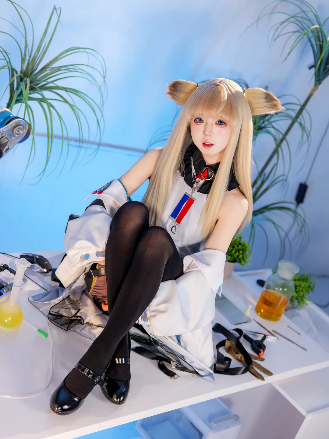 明日方舟终末地, 黑丝穿搭, 二次元Coser, 佩林卡cos, 实验室风格 - 第5张