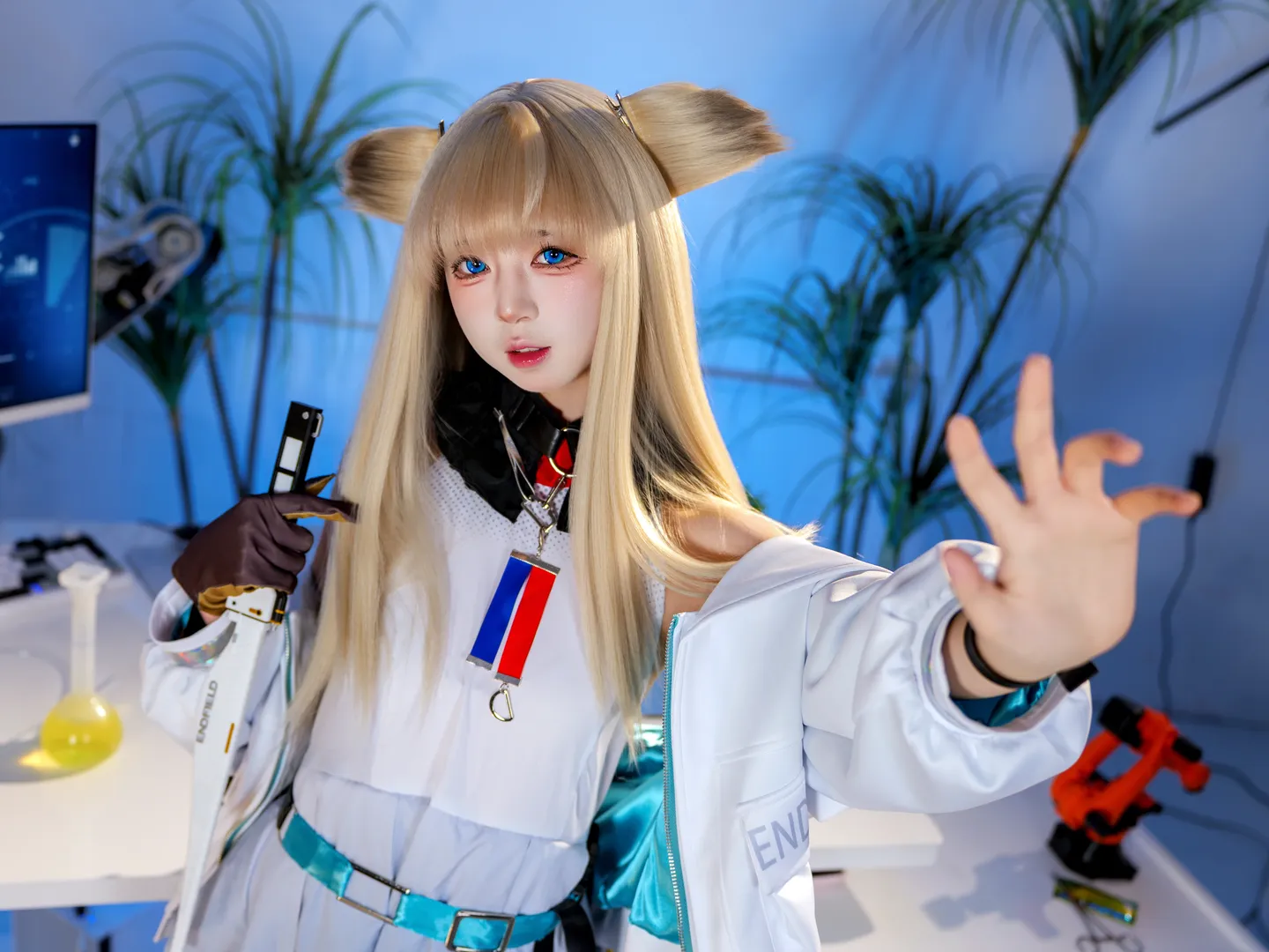 明日方舟终末地, 黑丝穿搭, 二次元Coser, 佩林卡cos, 实验室风格 - 第6张