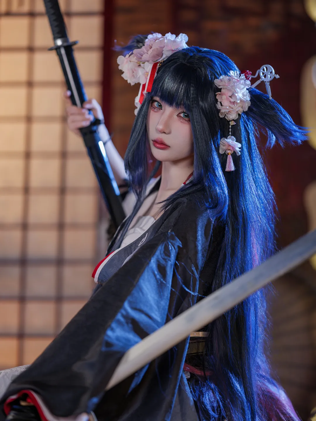 明日方舟, 和风cos, 澪cos, 清冷少女, 武士刀 - 第2张