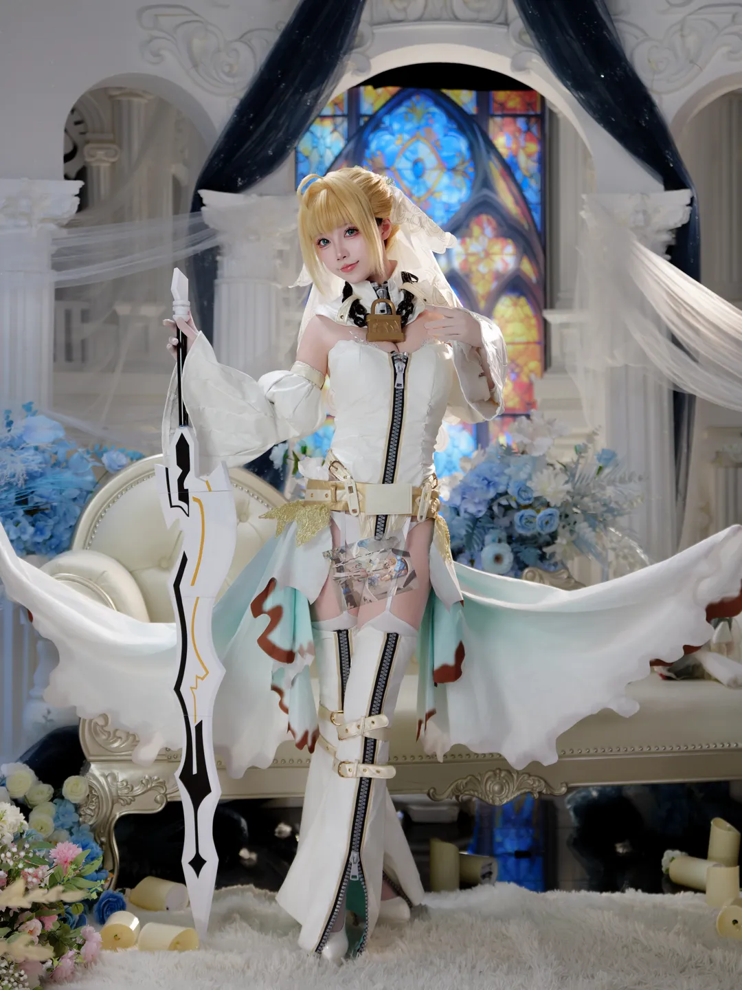 二次元攝影, FGO, cosplay分享, 白絲穿搭, 花嫁尼祿cos - 第11張