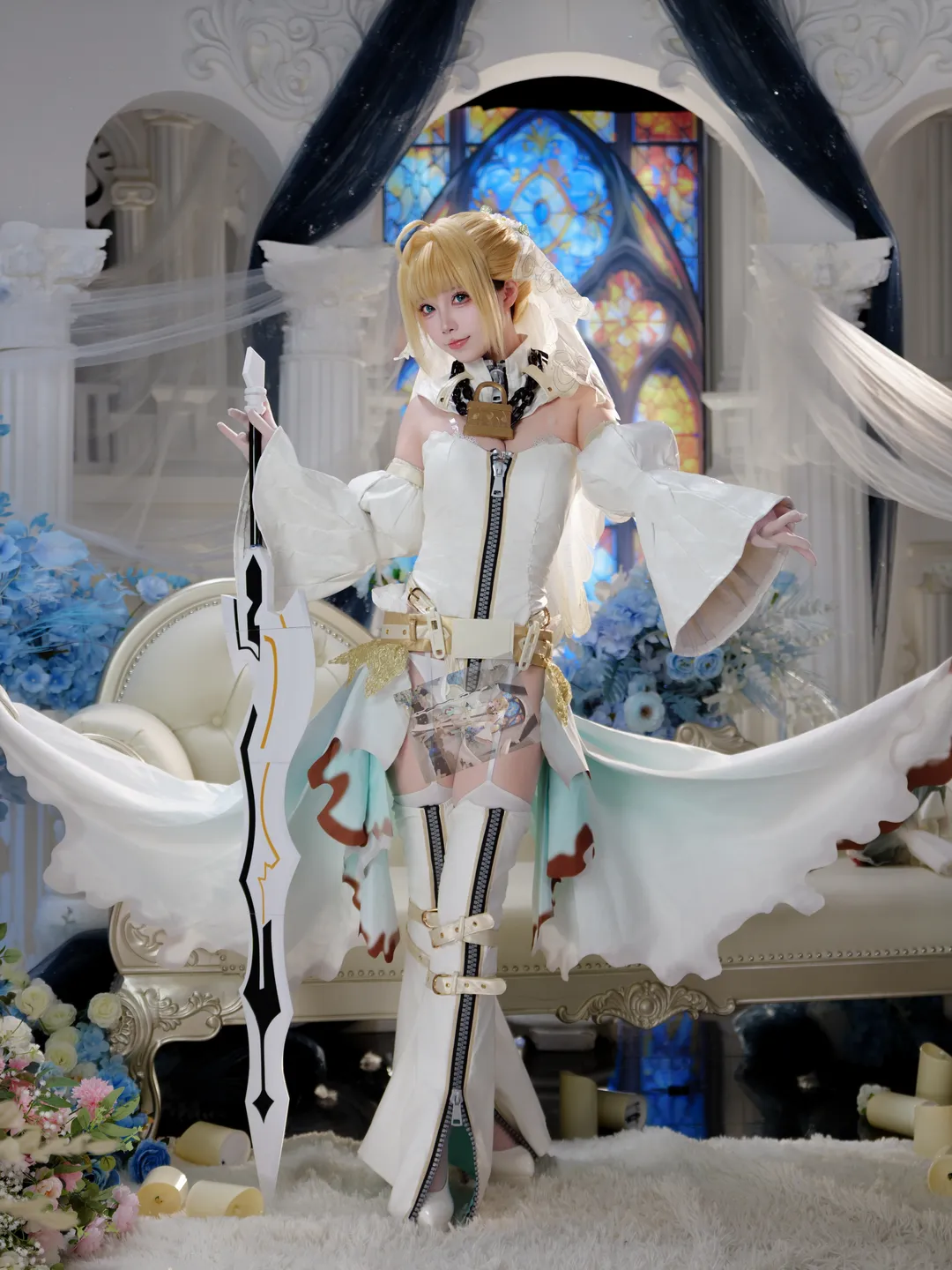 二次元攝影, FGO, cosplay分享, 白絲穿搭, 花嫁尼祿cos - 第12張