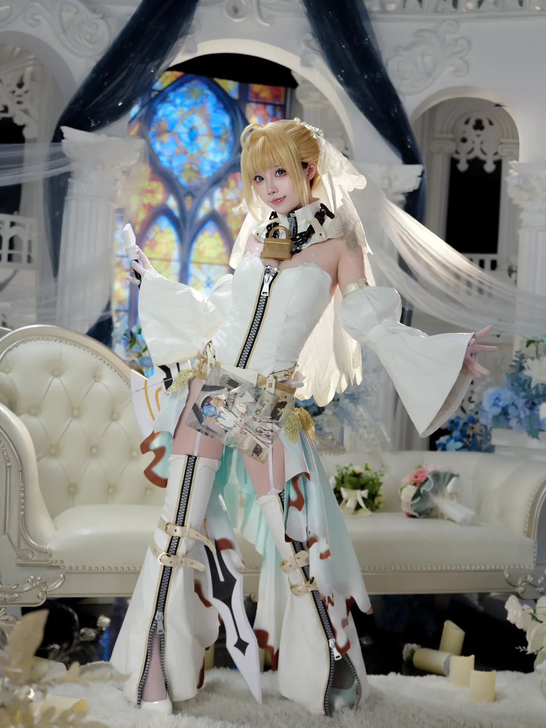二次元攝影, FGO, cosplay分享, 白絲穿搭, 花嫁尼祿cos - 第3張