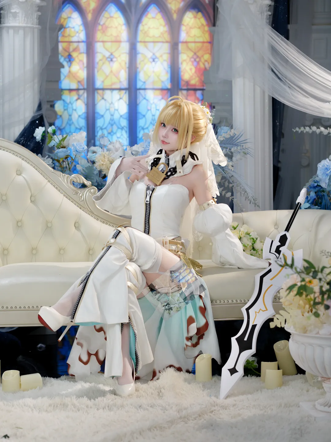 二次元攝影, FGO, cosplay分享, 白絲穿搭, 花嫁尼祿cos - 第8張