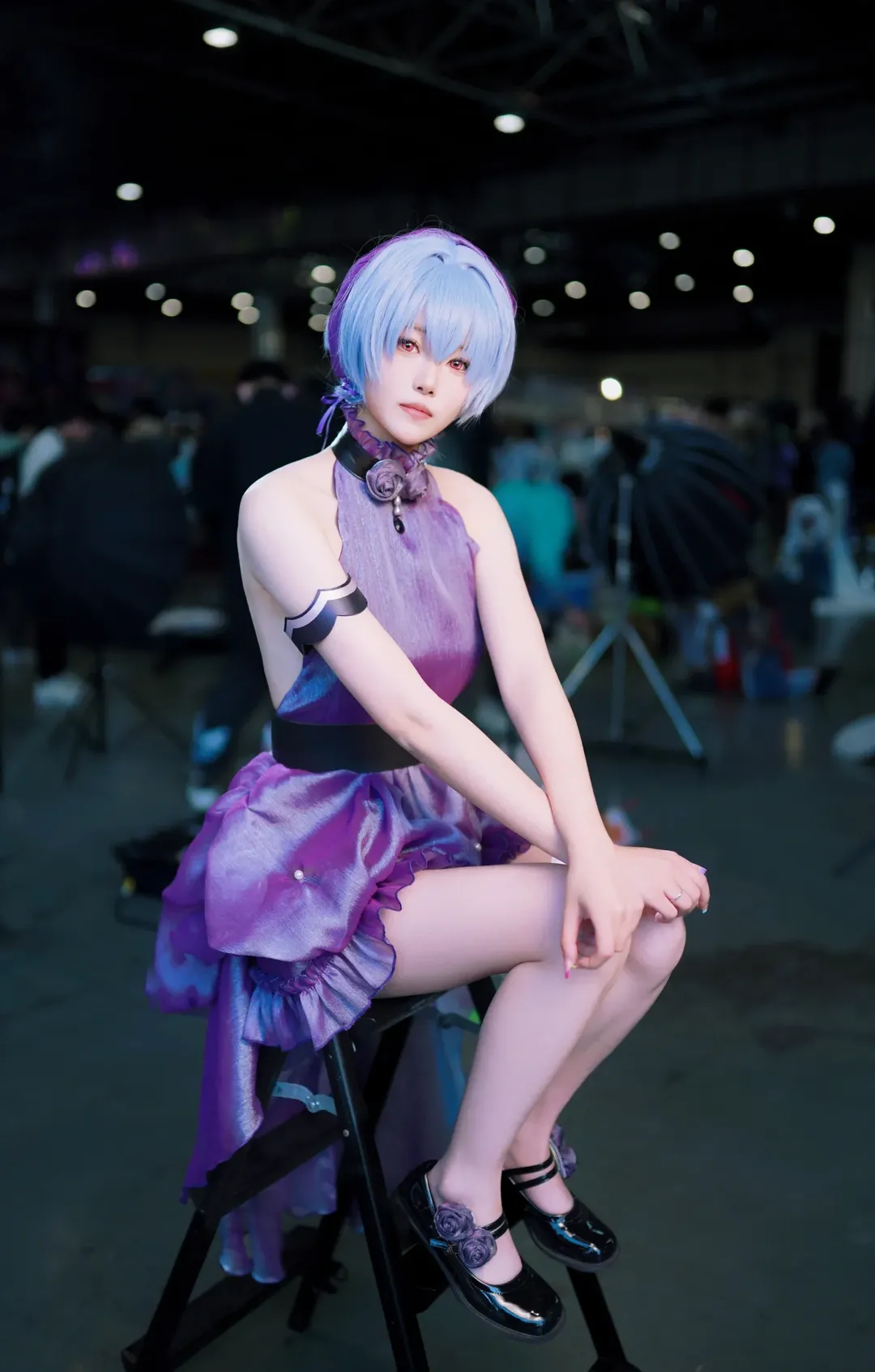 Rei Ayanami cosplay, Convention photography, Neon Genesis Evangelion, Cosplay photoshoot, Language of flowers