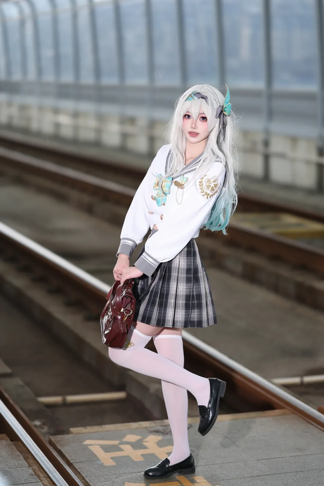 cosplay, 崩壞星穹鐵道, 流螢cos, JK制服, 白絲