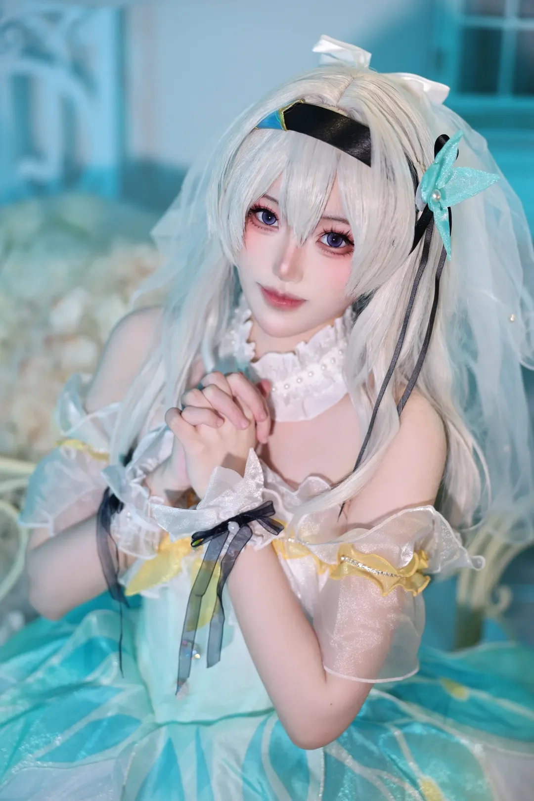 二次元摄影, 崩坏星穹铁道, 流萤cos, 花嫁cos, 白丝穿搭 - 第3张