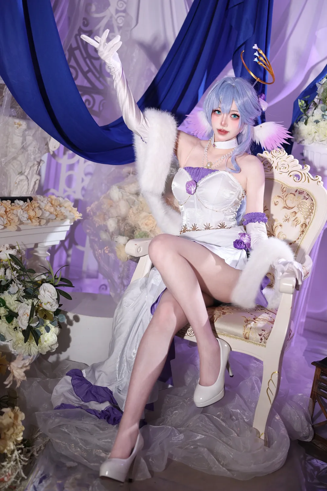 崩坏星穹铁道, 知更鸟cos, 二次元cosplay, 白丝cos, 圆舞琉歌