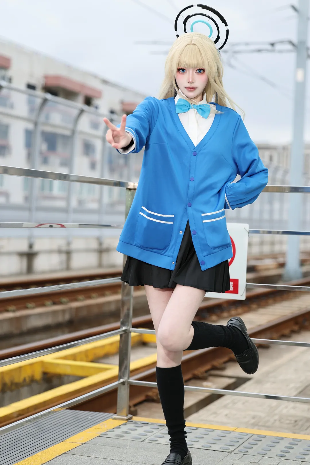 cosplay, 蔚蓝档案, JK制服, 飞鸟马时cos, 过膝袜