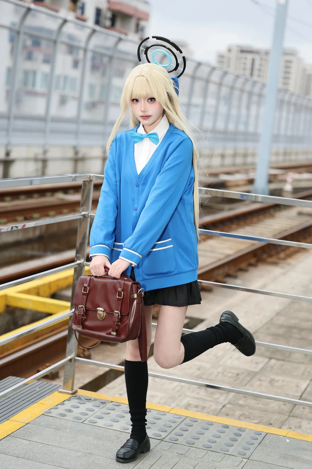 cosplay, 蔚蓝档案, JK制服, 飞鸟马时cos, 过膝袜 - 第5张