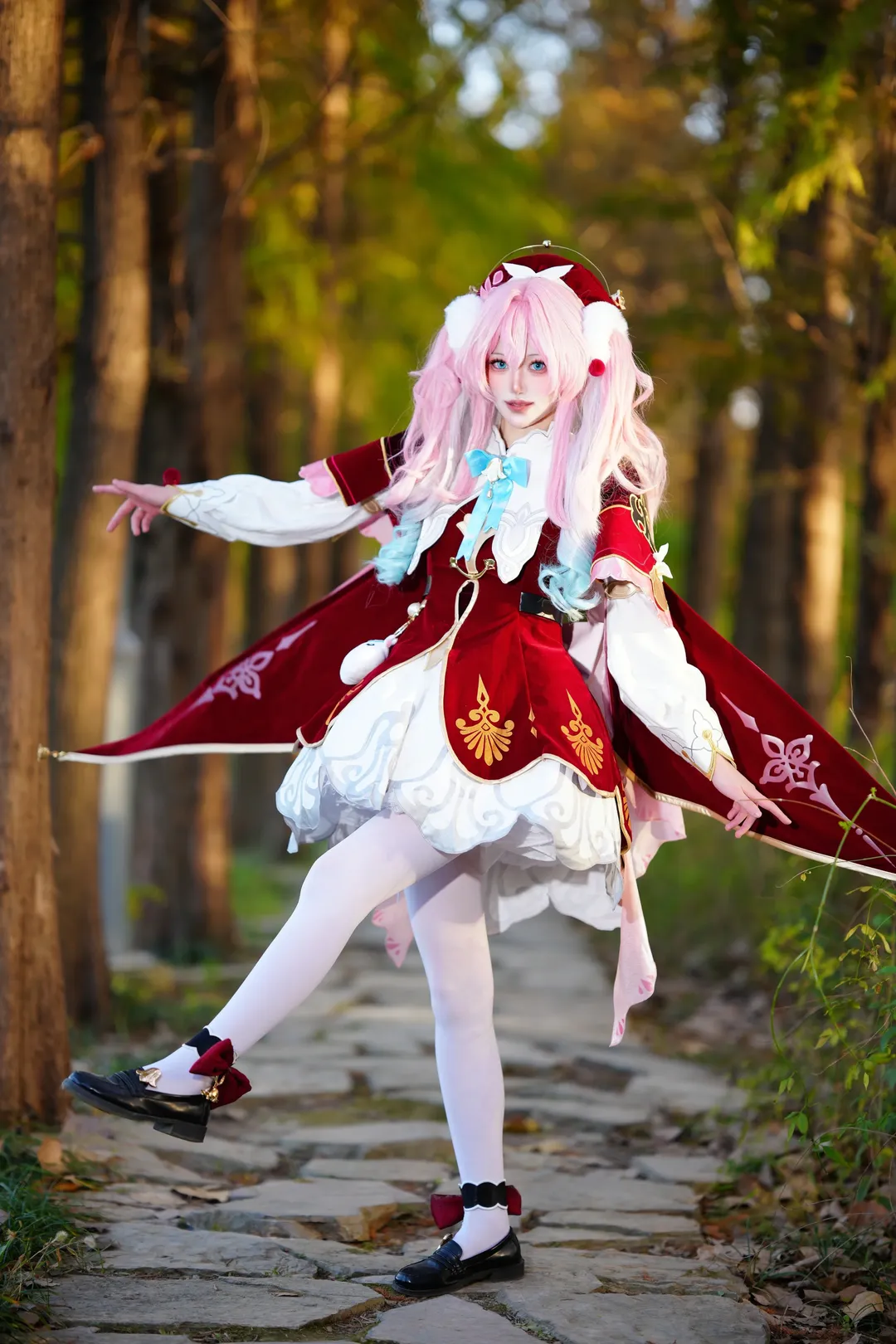 二次元摄影, 崩坏星穹铁道, 风堇cos, 户外cosplay, 白丝穿搭