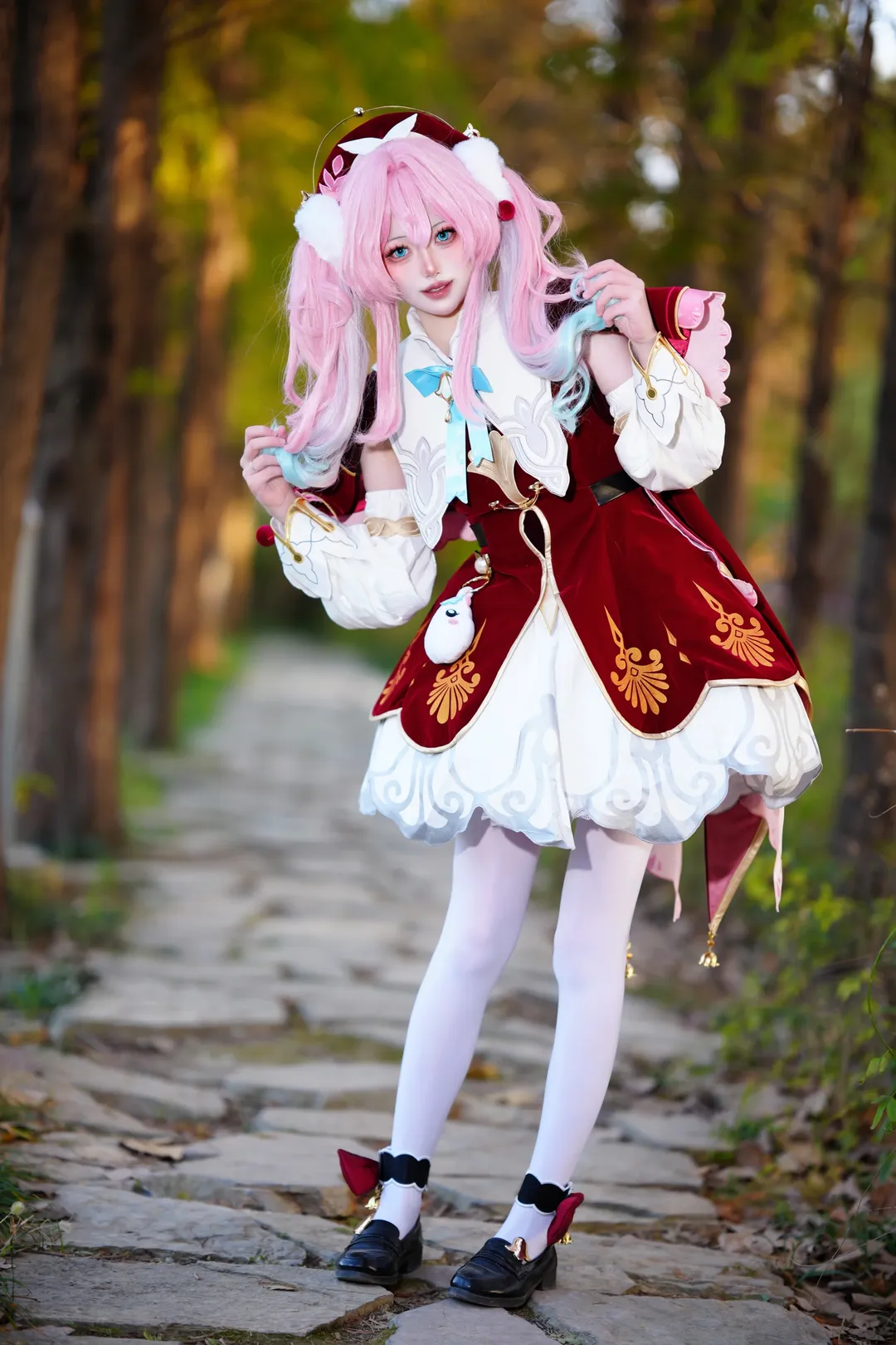 二次元摄影, 崩坏星穹铁道, 风堇cos, 户外cosplay, 白丝穿搭 - 第4张