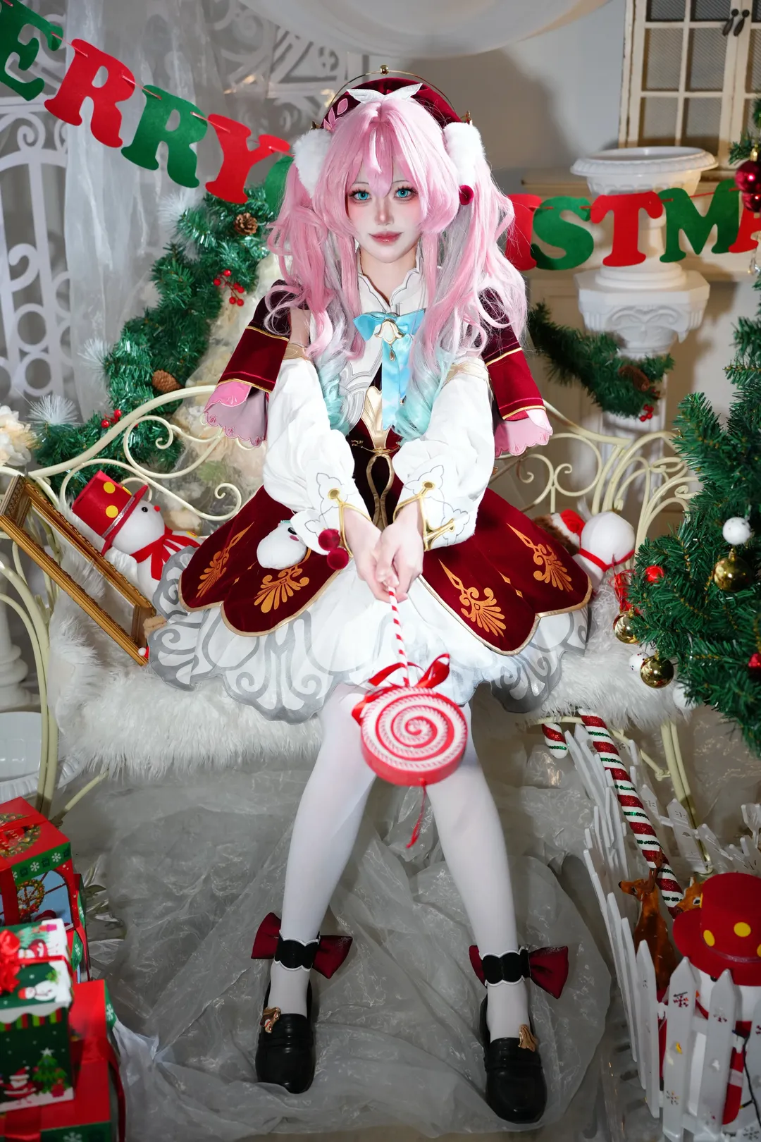崩壊：スターレイル, ヒアシンシア コスプレ, コスプレシェア, クリスマス写真, 白ニーソコーデ - 6枚目