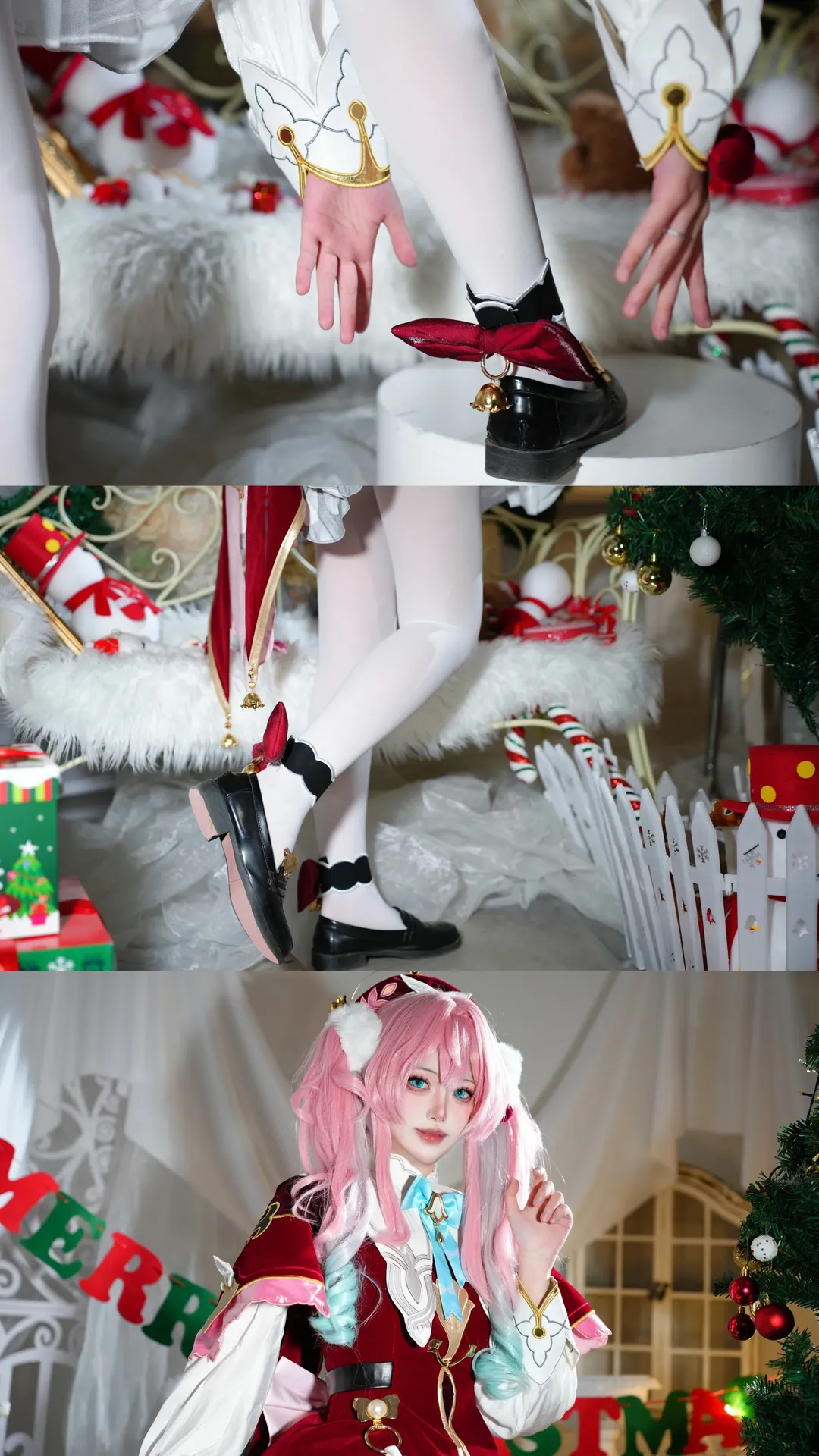 cosplay, 崩坏星穹铁道, 风堇cos, 白丝, 圣诞风cos - 第1张