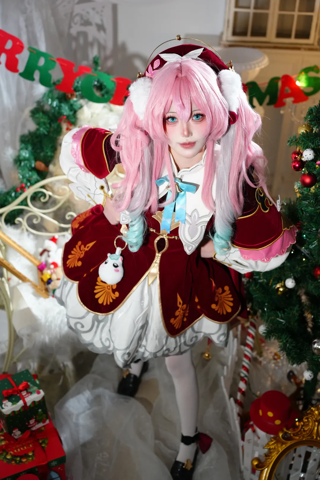 cosplay, 崩坏星穹铁道, 风堇cos, 白丝, 圣诞风cos - 第3张