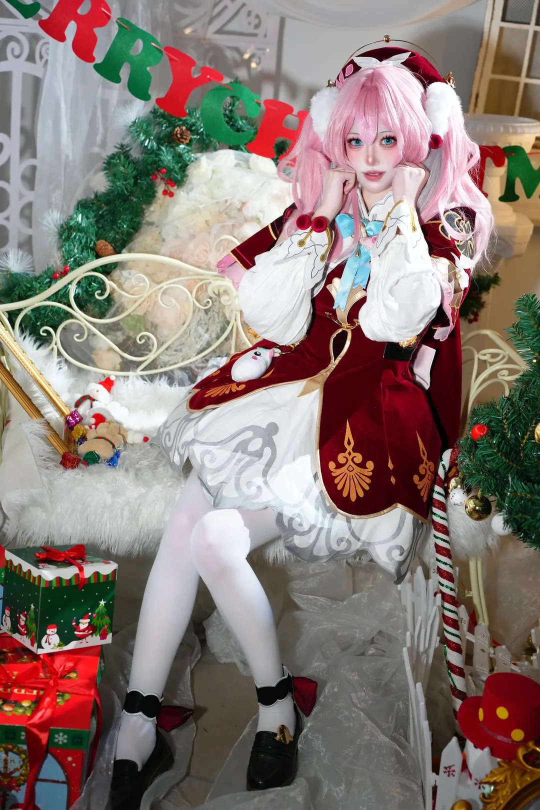 cosplay, 崩坏星穹铁道, 风堇cos, 白丝, 圣诞风cos