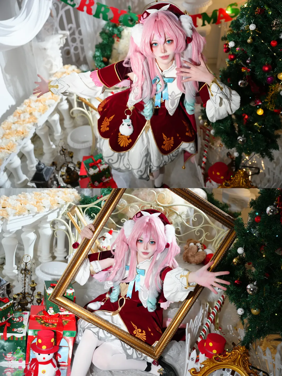 cosplay, 崩坏星穹铁道, 风堇cos, 白丝, 圣诞风cos - 第5张