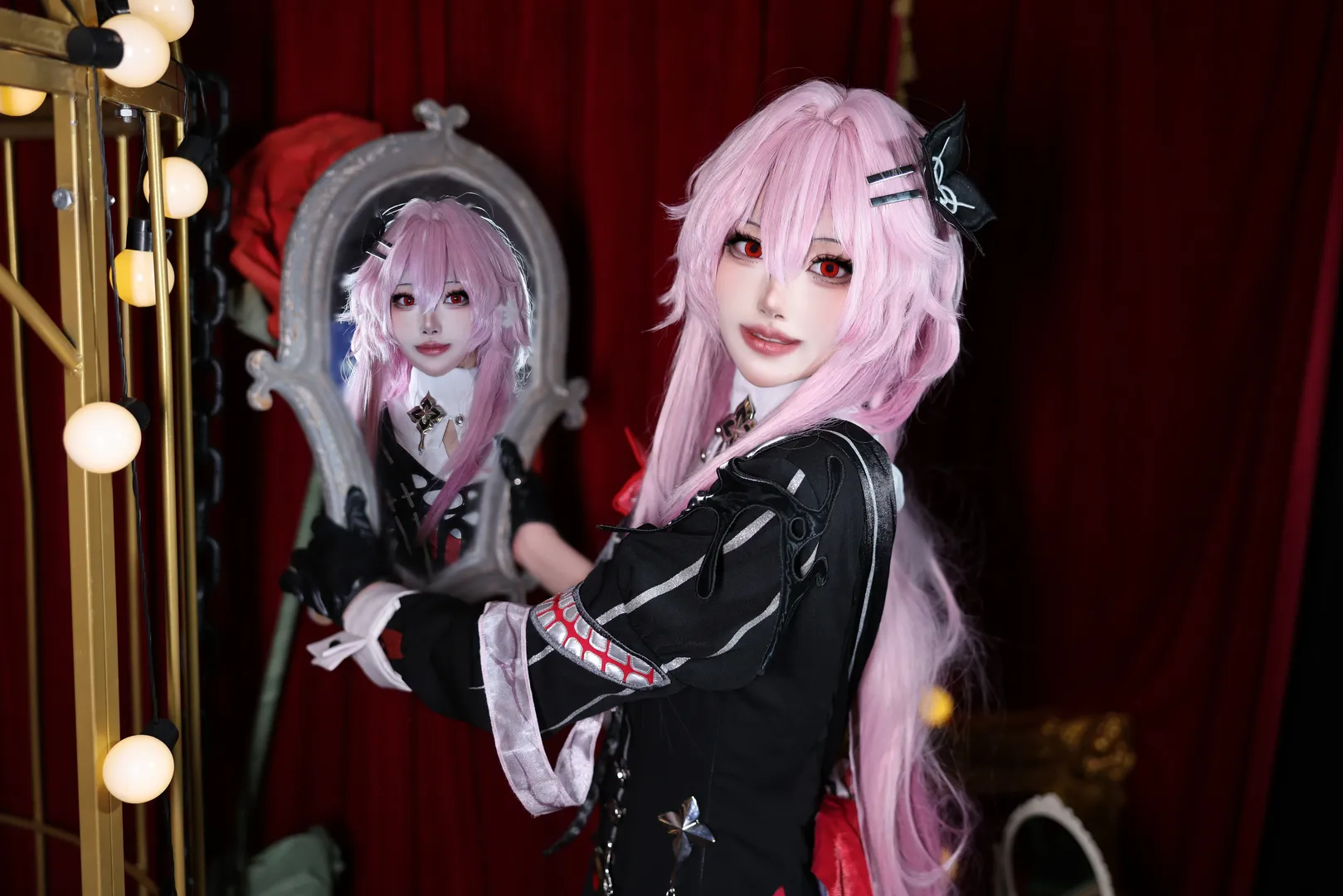 崩坏星穹铁道, 二次元Cosplay, 长夜月cos, 红瞳粉发, Coser摄影 - 第3张