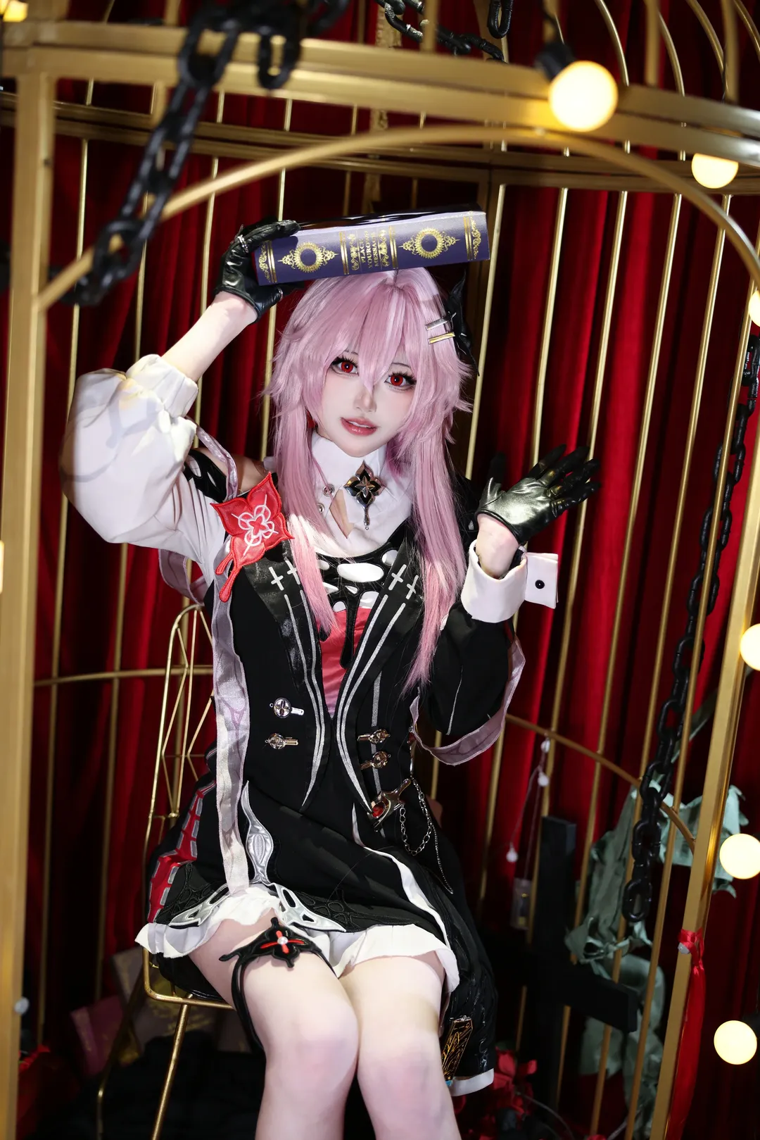 崩坏星穹铁道, 二次元Cosplay, 长夜月cos, 红瞳粉发, Coser摄影 - 第4张