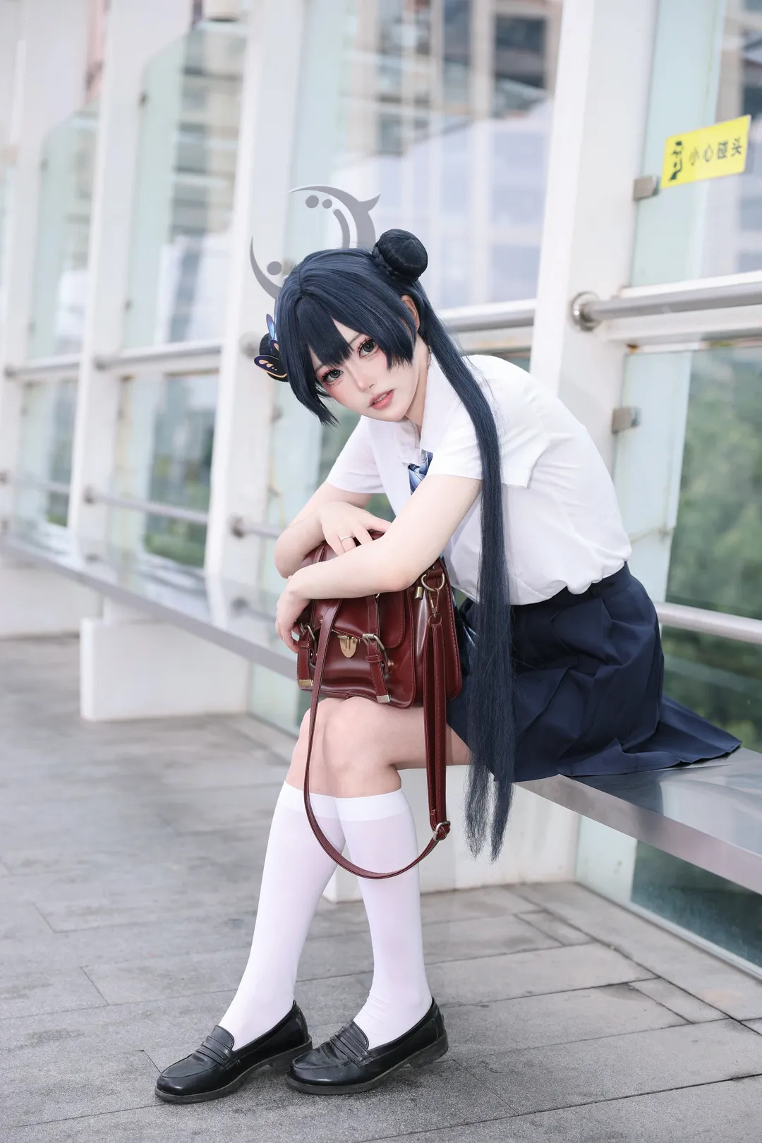 ロールプレイ, ブルーアーカイブ, キサキ コスプレ, JK制服, 白ストッキング - 1枚目