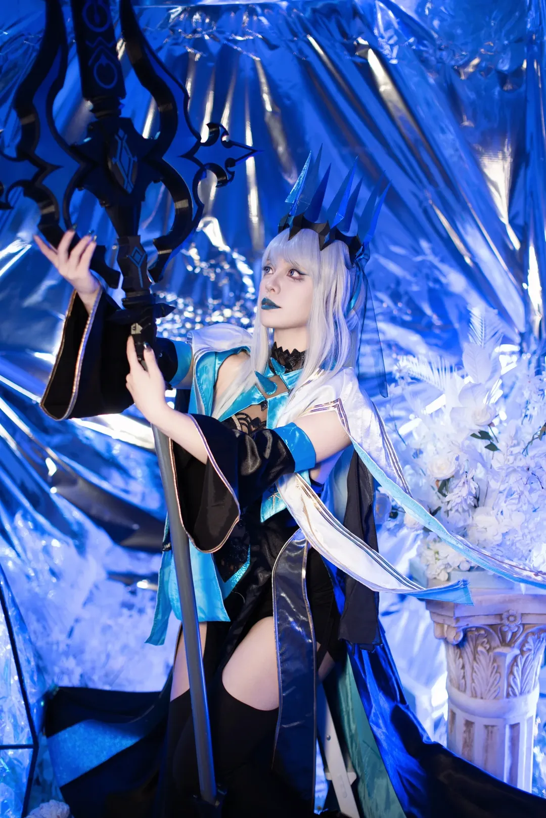 fgo, 黑丝cos, cos道具, 摩根cos, 蓝色系妆造 - 第2张