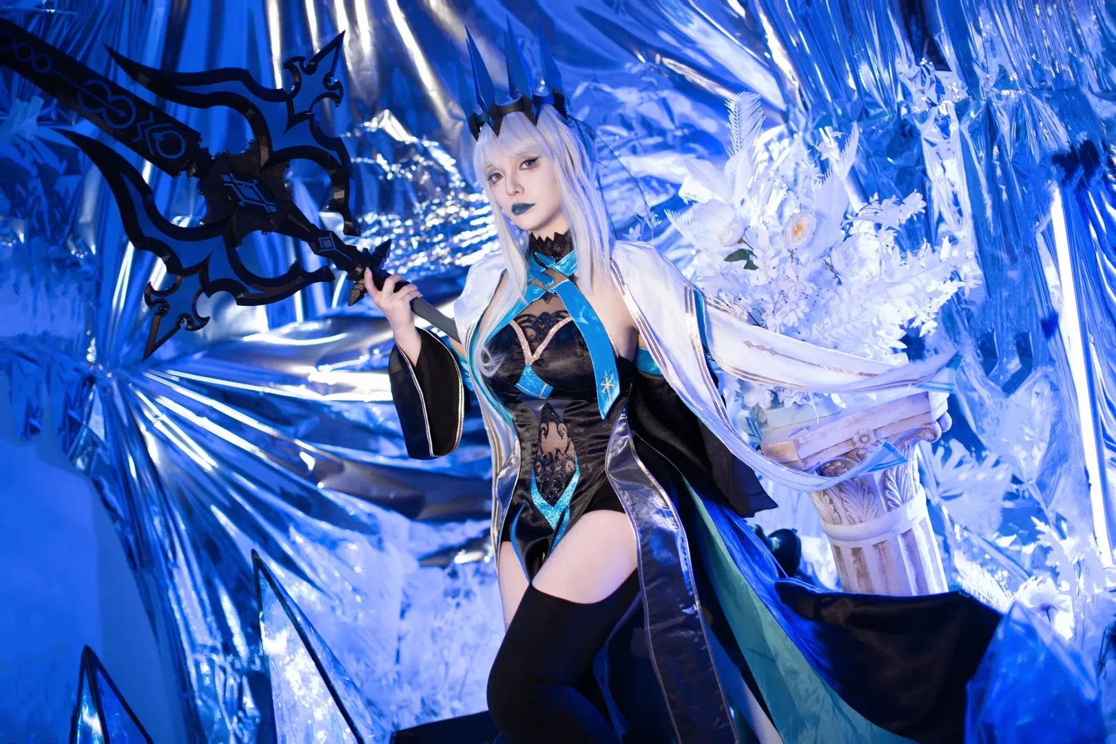 fgo, 黑丝cos, cos道具, 摩根cos, 蓝色系妆造 - 第3张