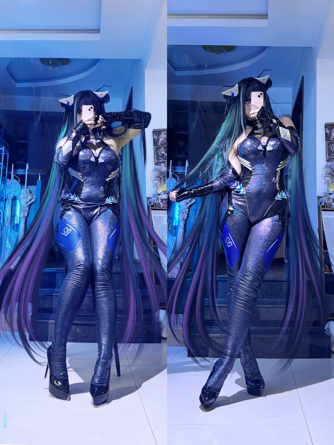 胜利女神NIKKE, 赛莲cos, 赛博风穿搭, 小美人鱼cos, 反光紧身衣 - 第1张
