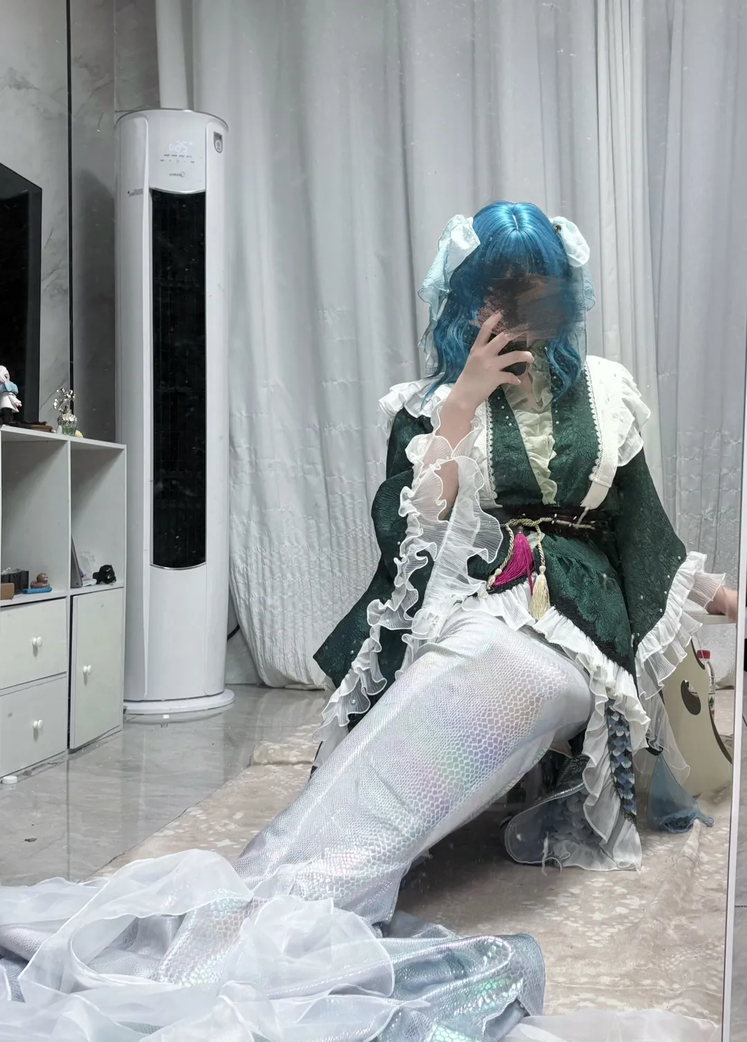 東方Project, 二次元試衣, 若鷺姬cos, 人魚尾巴, 鱗片絲襪