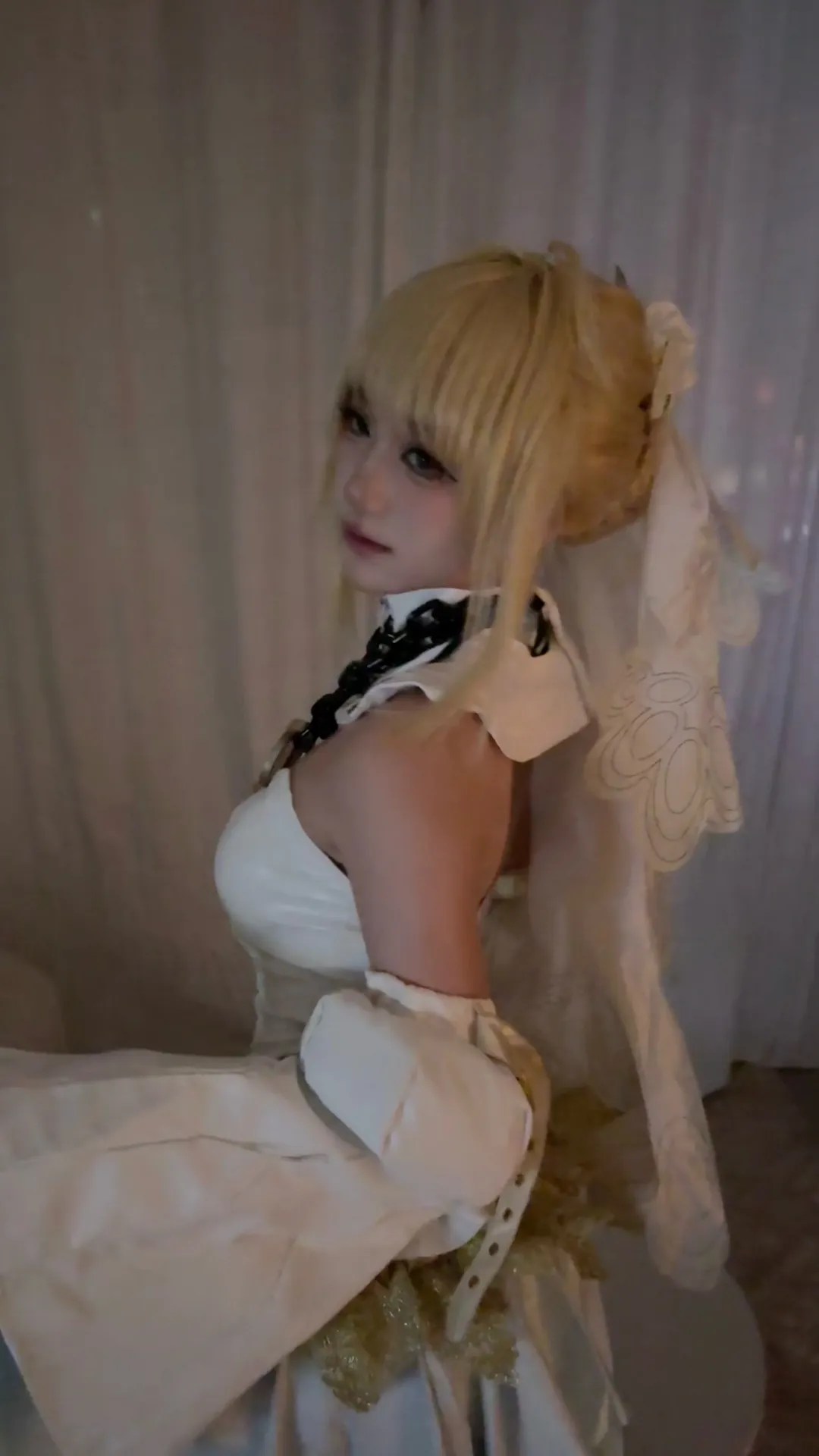 FGO, 尼禄花嫁cos, 白丝cosplay, 微胖cos, 减肥日常 - 第2张