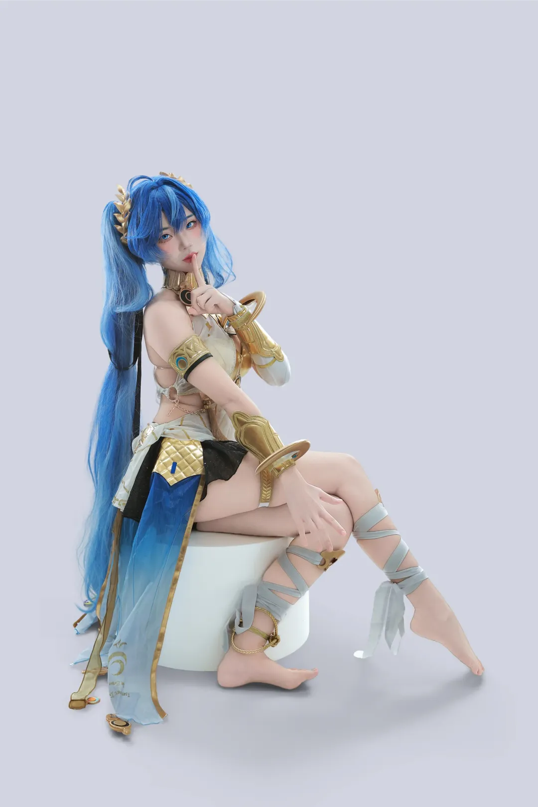 尤诺cos, 漫展摄影, 英雄联盟, 满月主题, 蓝色假发cosplay