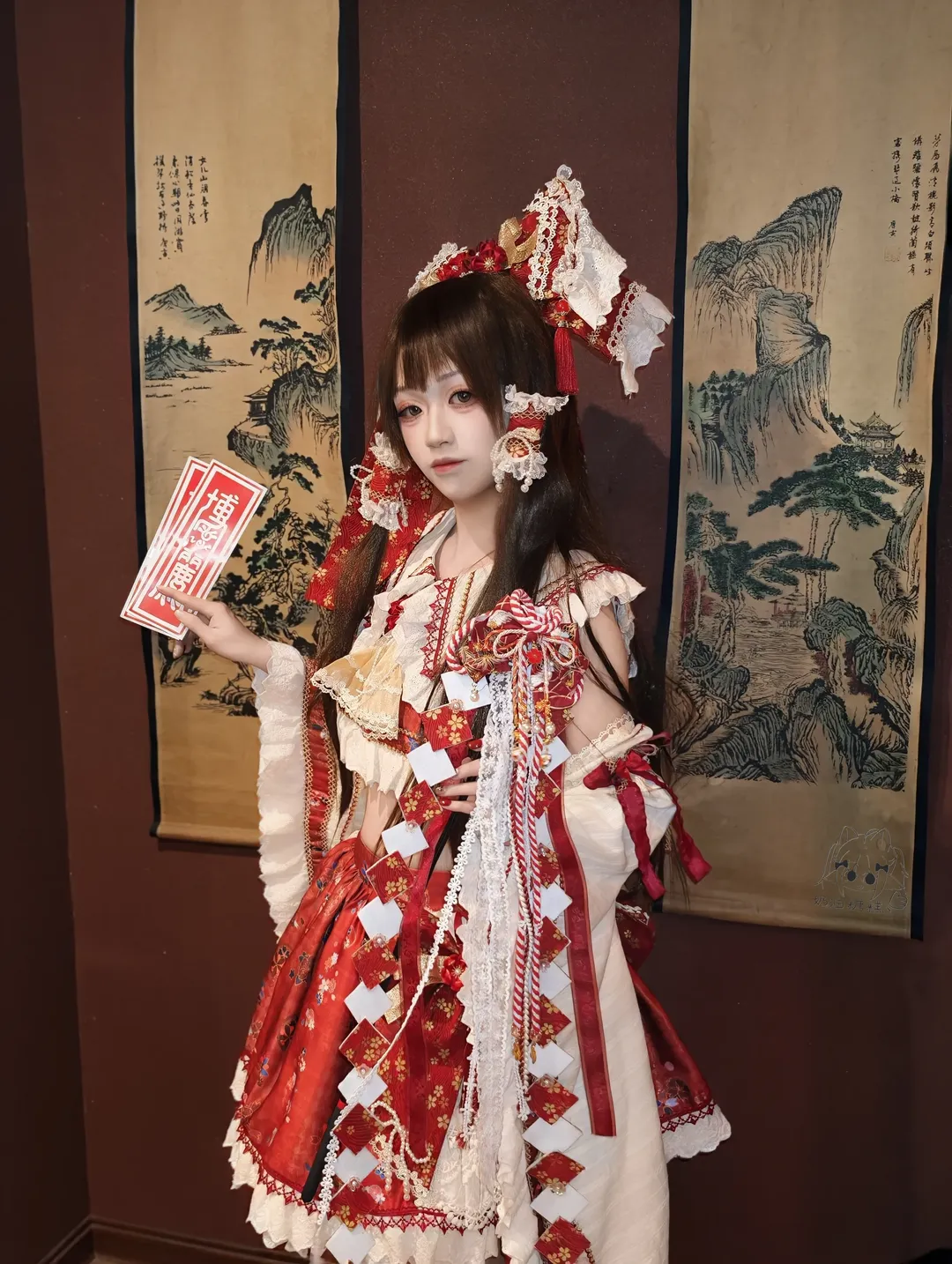 cosplay, 博丽灵梦cos, 东方project, 国风二次元, 和风洛丽塔 - 第1张