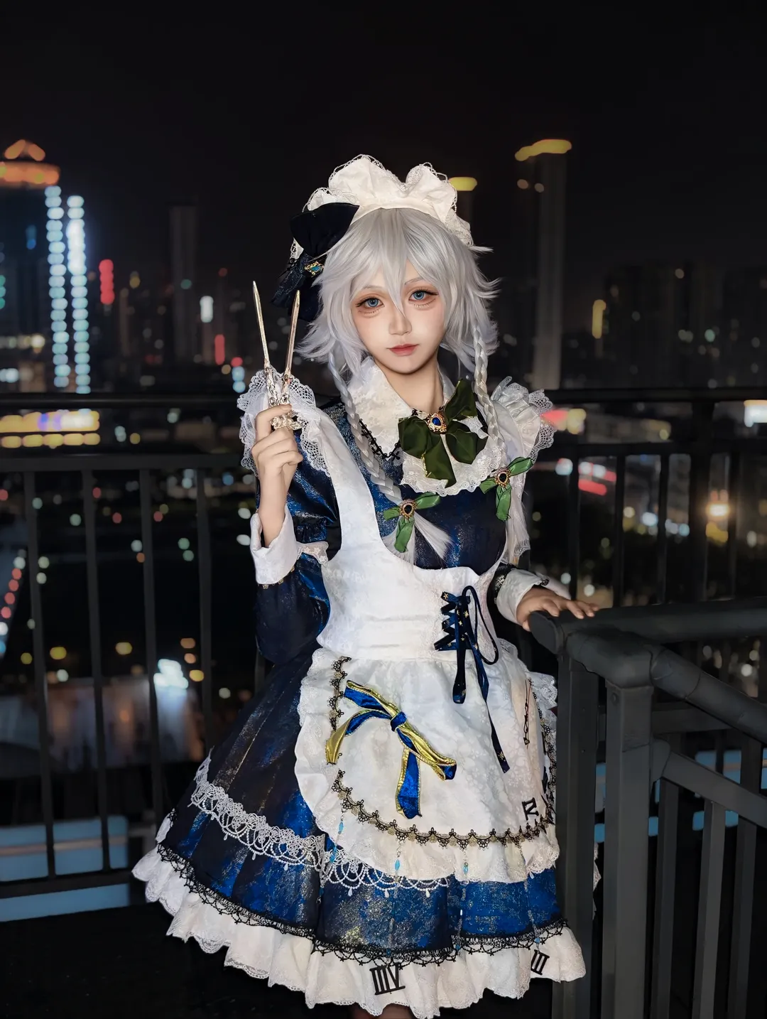 cosplay, 东方project, 十六夜咲夜cos, 女仆装cos, 夜景写真 - 第2张