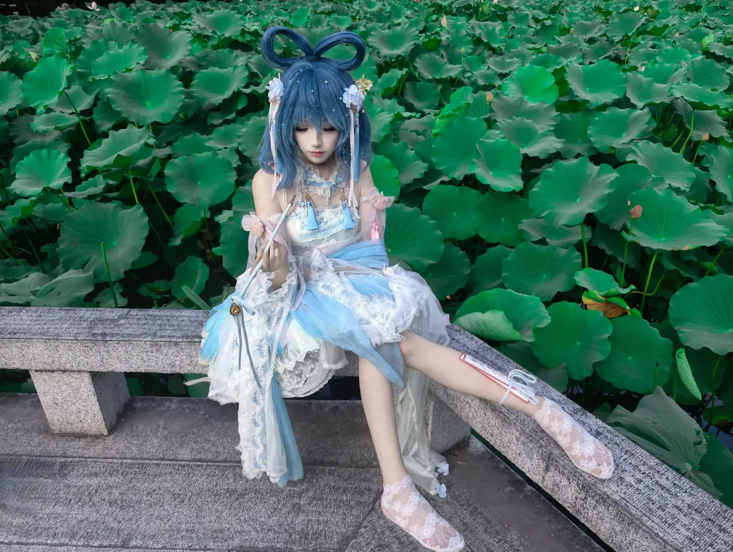 cosplay, 东方Project, 霍青娥cos, 二次元外拍, 荷塘摄影 - 第1张