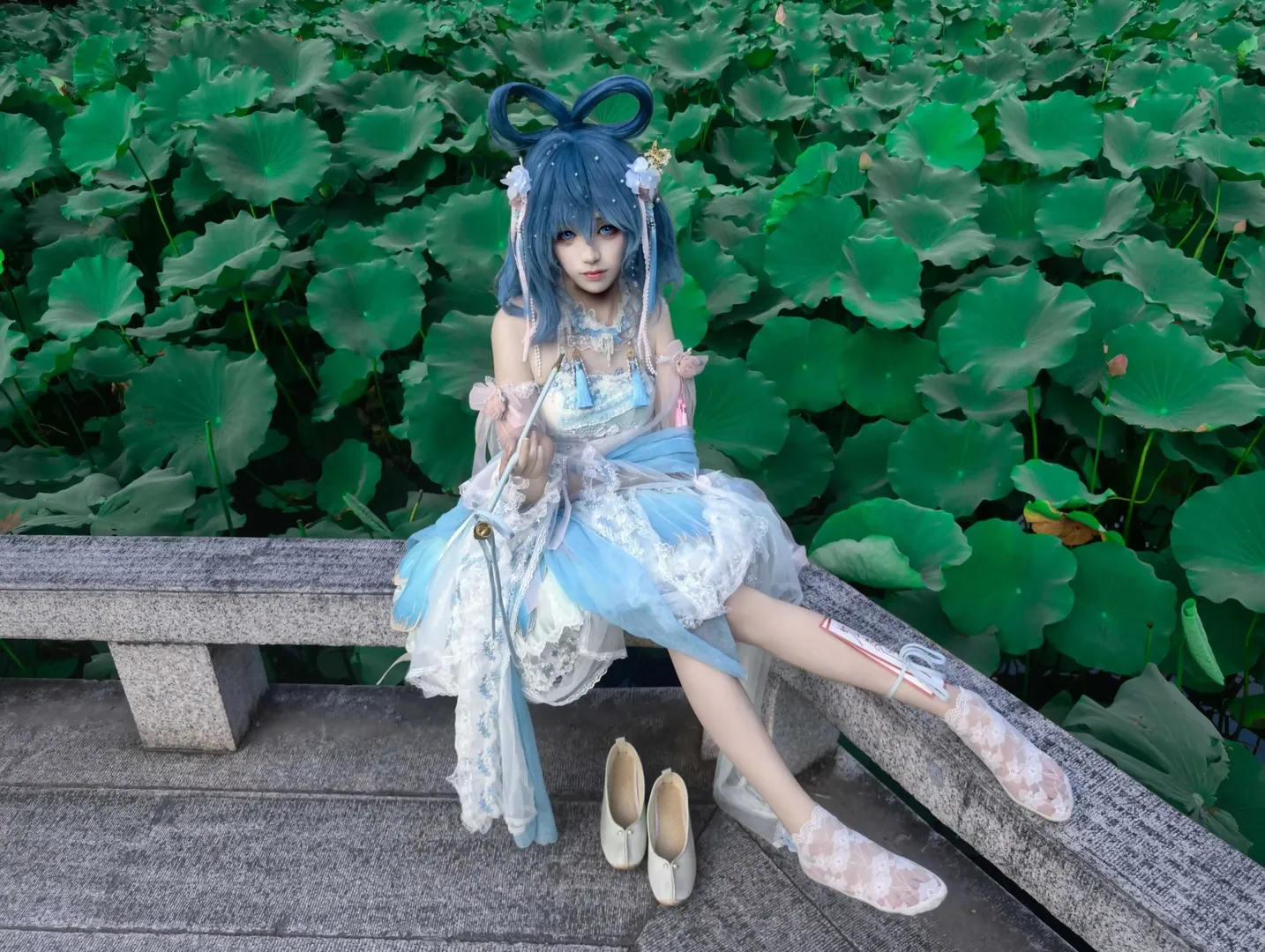 cosplay, 东方Project, 霍青娥cos, 二次元外拍, 荷塘摄影