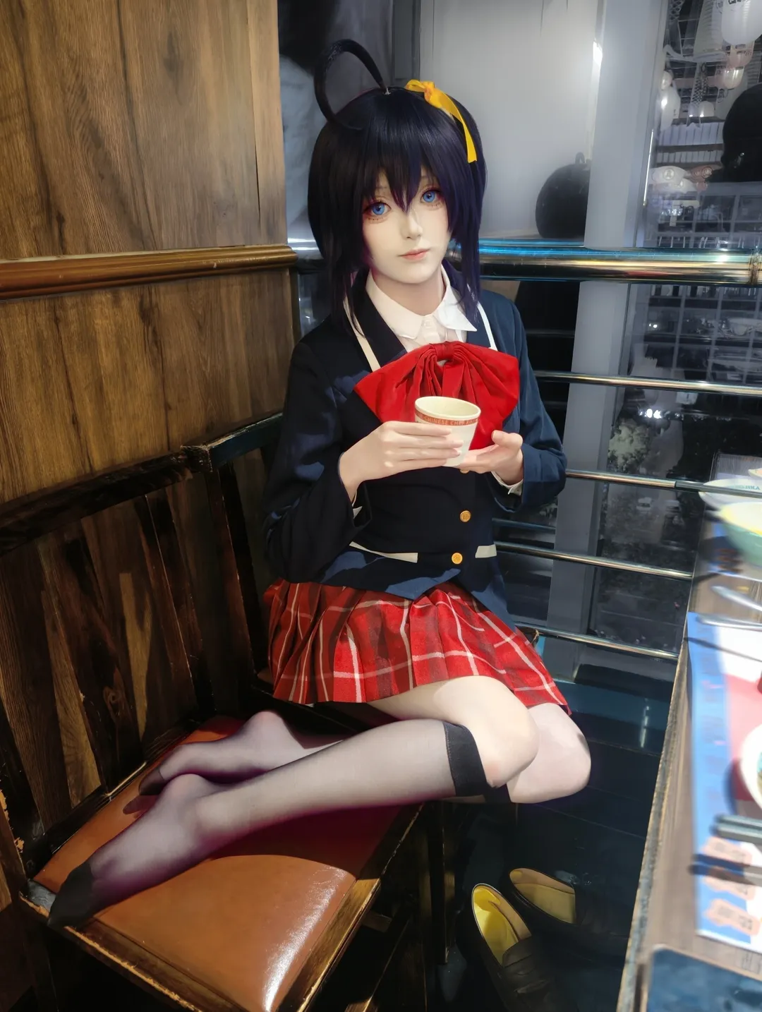 中二病也要谈恋爱, 二次元日常, 外景cosplay, 小鸟游六花cos, 白丝腿环穿搭
