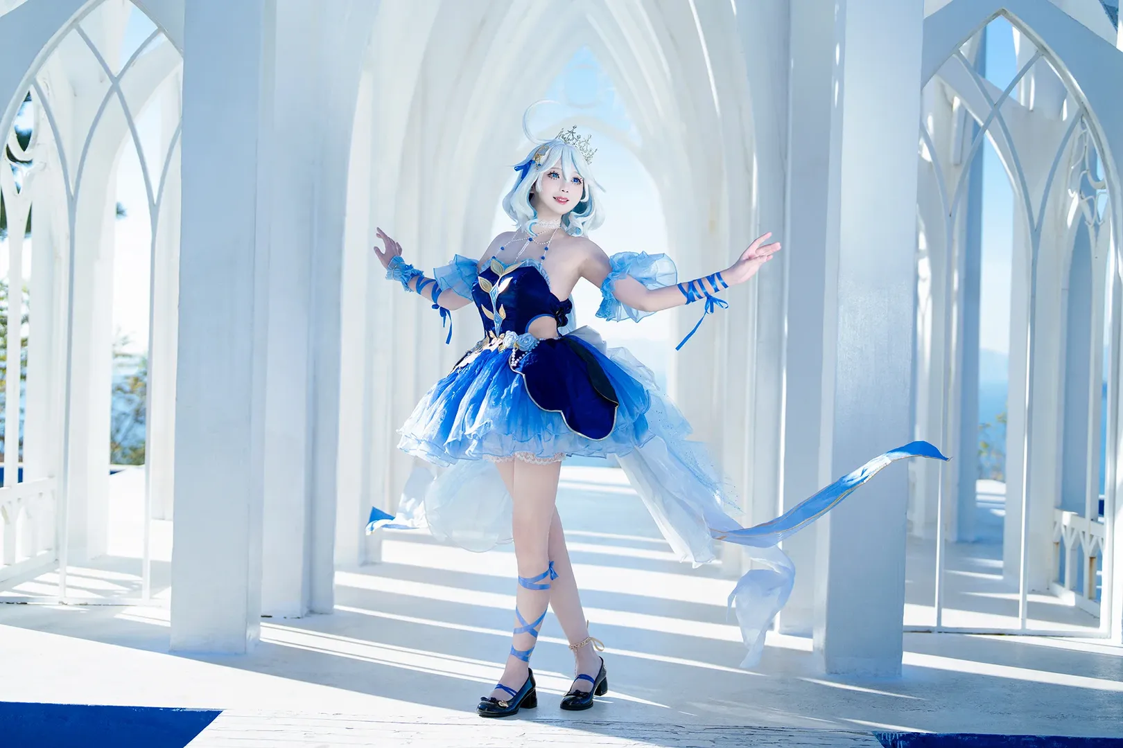 原神, 芙宁娜cos, 水神cos, 芙卡洛斯cos, cosplay摄影