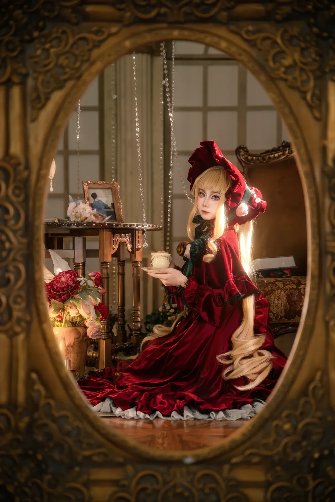 cosplay摄影, 蔷薇少女, 真红cos, 复古洛丽塔, 天鹅绒裙装 - 第3张
