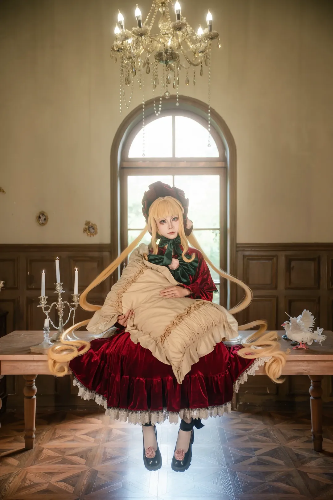 cosplay摄影, 蔷薇少女, 真红cos, 复古洛丽塔, 天鹅绒裙装 - 第4张