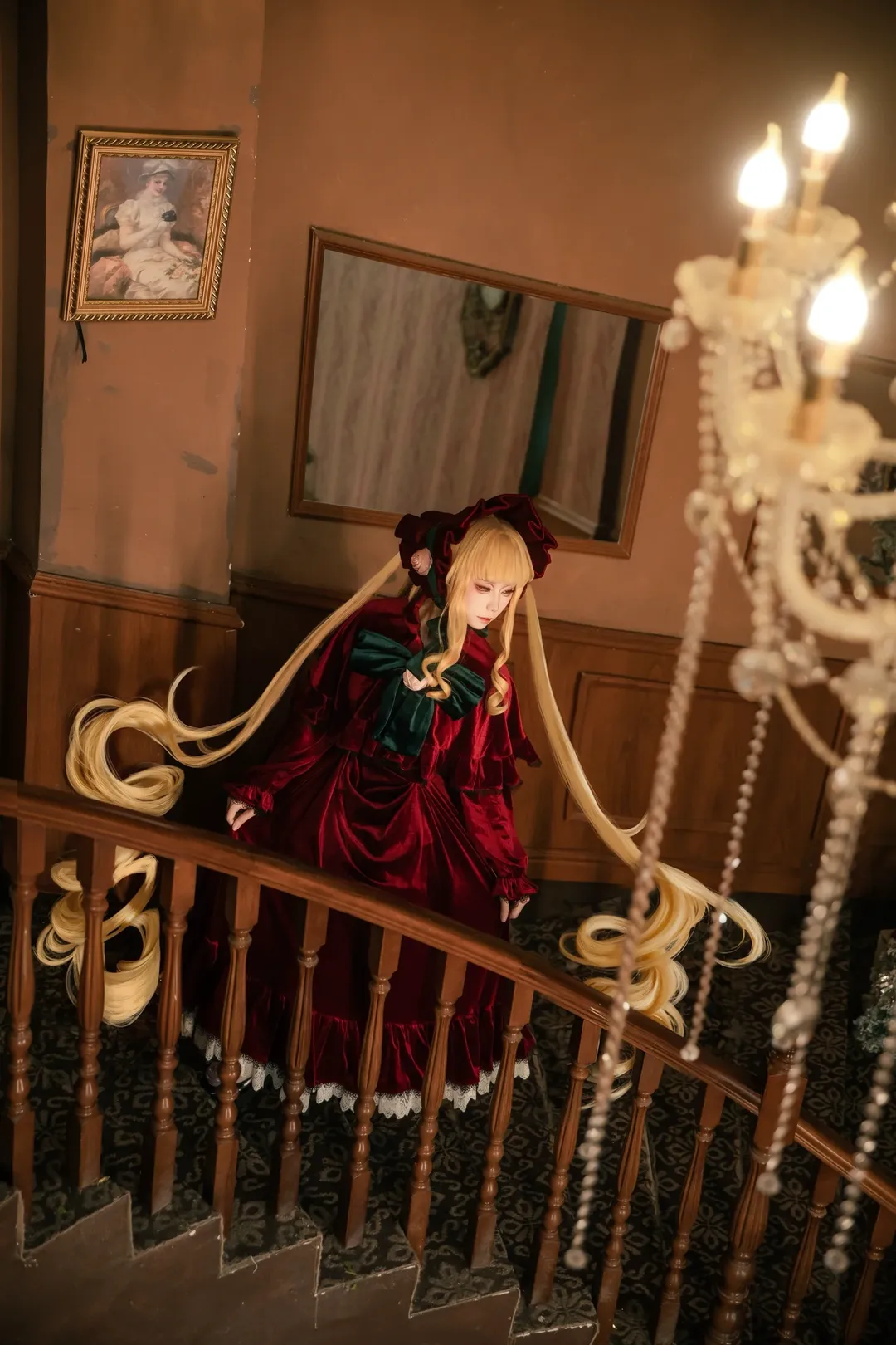 cosplay摄影, 蔷薇少女, 真红cos, 复古洛丽塔, 天鹅绒裙装 - 第5张